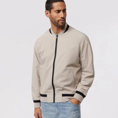 Men MENS BERCY UNLINED BOMBER JACKET Sandstone | Psycho Bunny Jackets