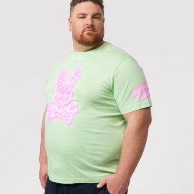 Men MENS BIG AND TALL PISANI BUNNY GRAPHIC TEE Icy Mint | Psycho Bunny Big & Tall