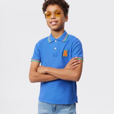 Kids KIDS BANKS PIQUE FASHION POLO Dazzling Blue | Psycho Bunny Polos